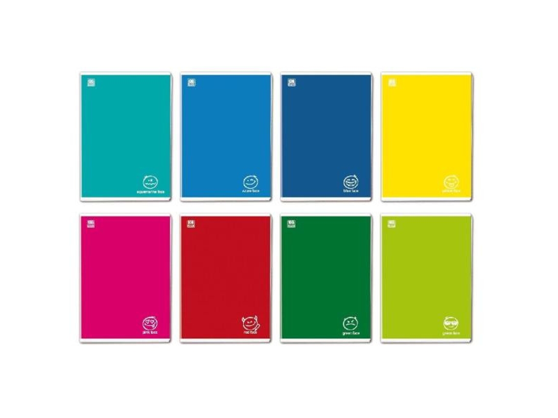 Caderno e bloco BLASETTI Colorface A4 36 folhas multicolorido