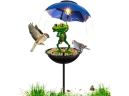 Decoração de Jardim com Luz Solar em Formato de Sapo para Pássaros, para Varanda, Jardim, Quintal, Área Externa, Pátio, CHABERLU