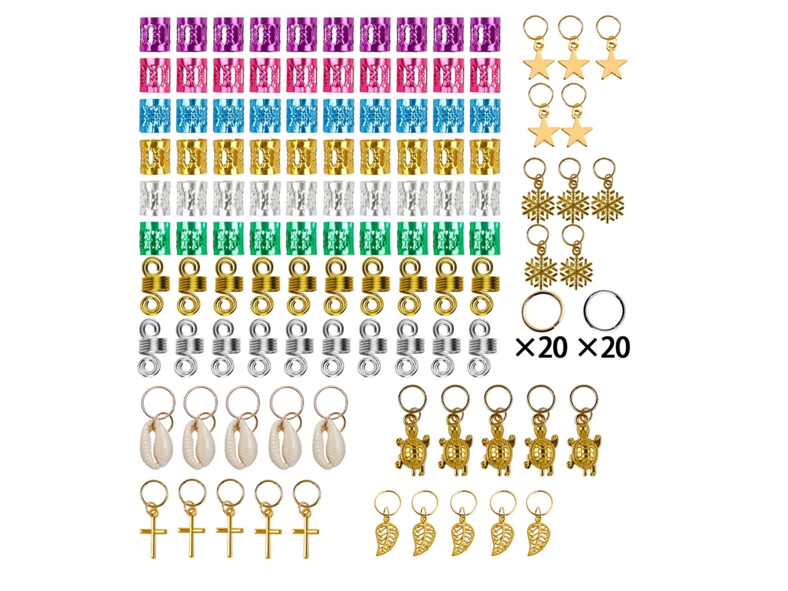 150 pçs Brazaletes De Pelo De Metal Coloridos Con Decoraciones De Colgantes