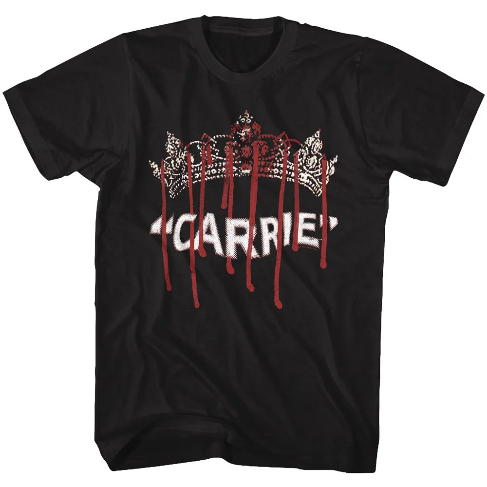 Unisex Adult T-shirt Rockinstone Carrie Queen Carrie Black Sizes