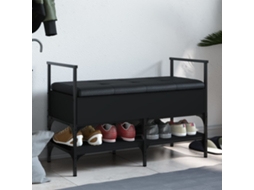 Vidaxl Banco Sapateira 85,5x42x57,5 Cm Derivados De Madeira Preto