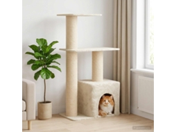 Vidaxl Árvore Com Postes De Sisal Creme 133 Cm