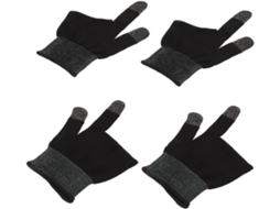 Capas Para Jogos Resistentes Ao Suor Telas Sensíveis Toque, Dedos Respiráveis, Fibra De Carbono, Preto E Cinza, Tamanho