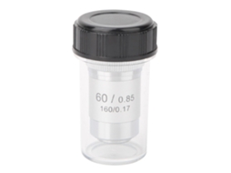 Lente Objetiva Acromática Allsteel 60x para Microscópios Biológicos com Interface Rms 20,2mm