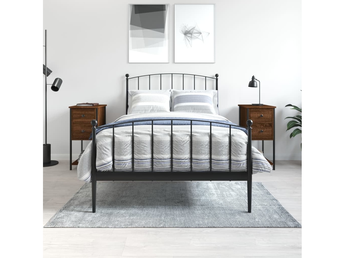 Vidaxl Mesas De Cabeceira 2 Pcs Derivados De Madeira Carvalho Castanho