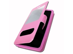 Capa Fólio para Samsung Galaxy J8 Pele Magnética Rosa .