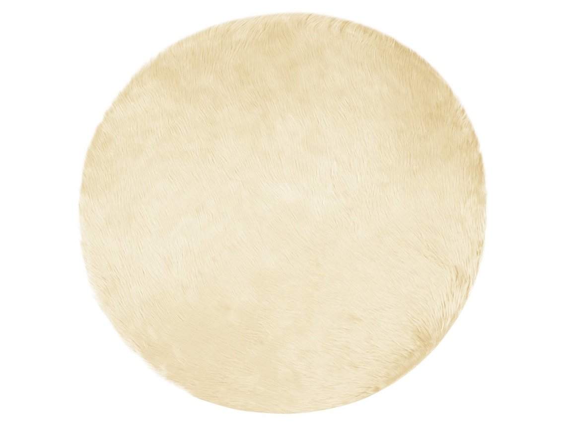Conjunto 1 Tapete Vidaxl Creme Poliéster (ø 160 Cm)