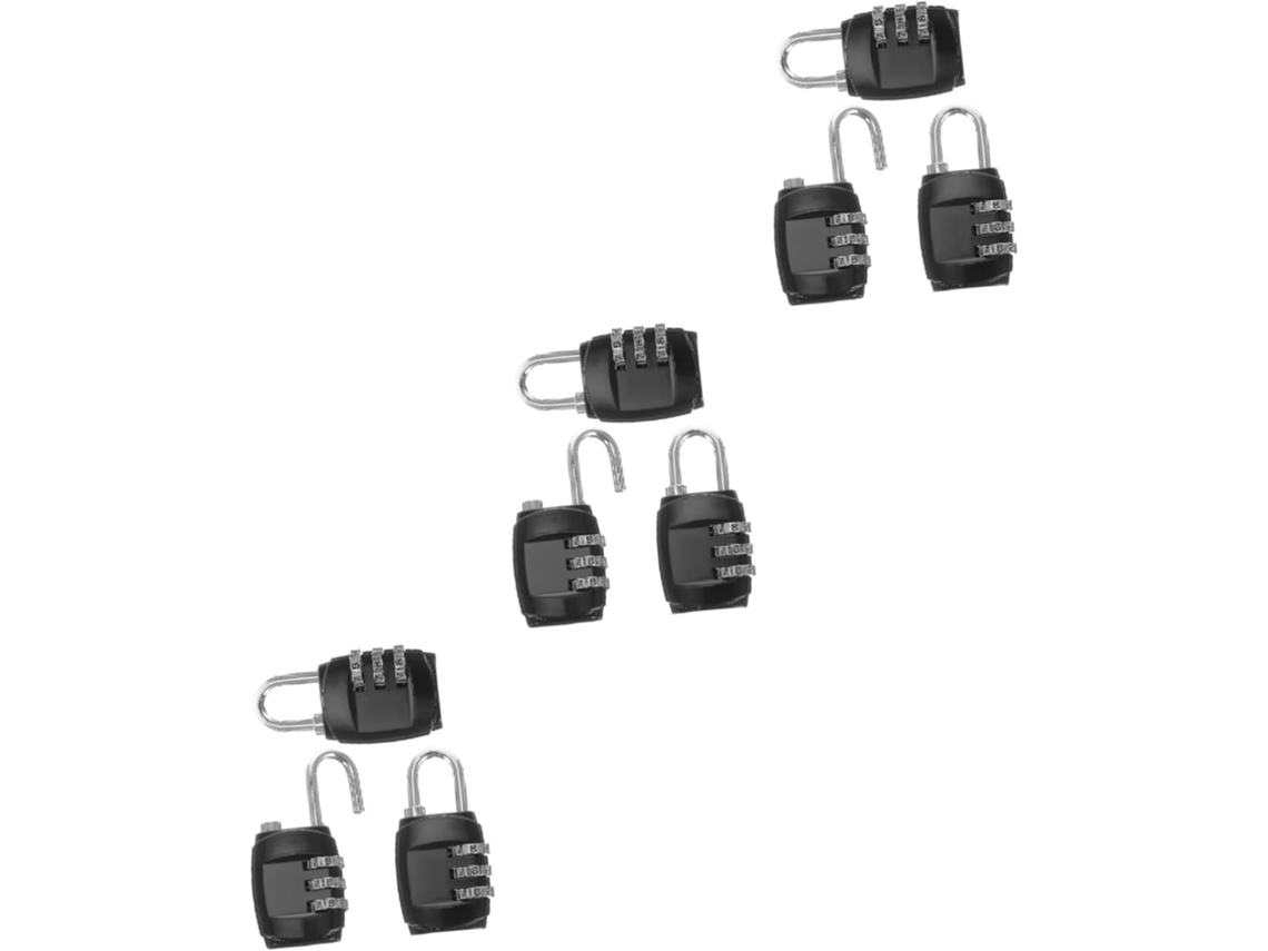 Conjunto De 9 Cadeados Combinação Com Código Numérico Para Armários