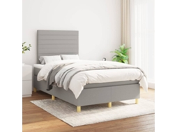 Vidaxl Cama Com Molas/colchão 120x200 Cm Tecido Cinza-claro