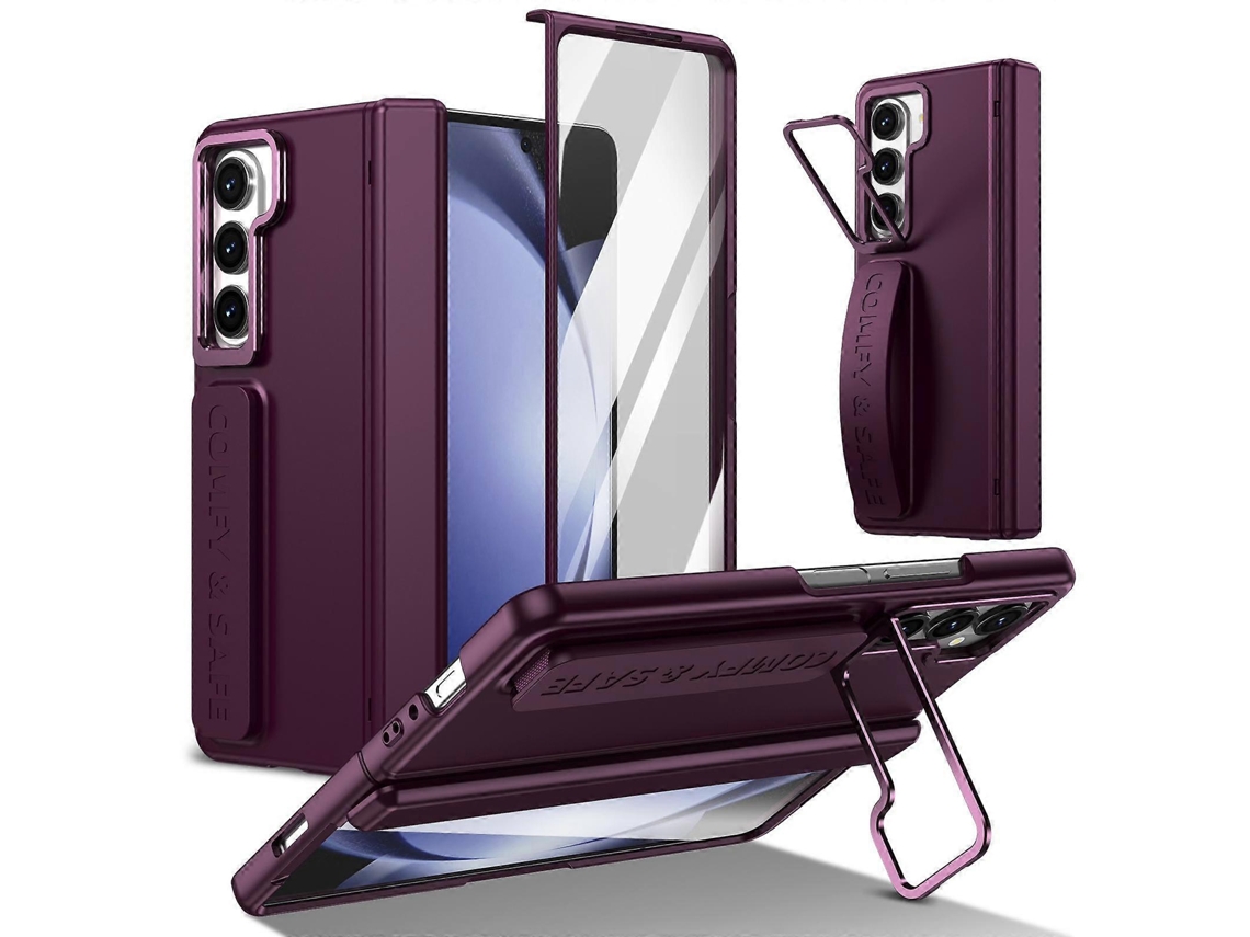 Capa Para Celular Com Suporte Para Lente Integrada E Alça De Pulso Para Samsung Galaxy Z Fold5