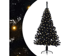 Árvore De Natal Artificial Iluminada Vidaxl Preto Pvc (150 Cm)