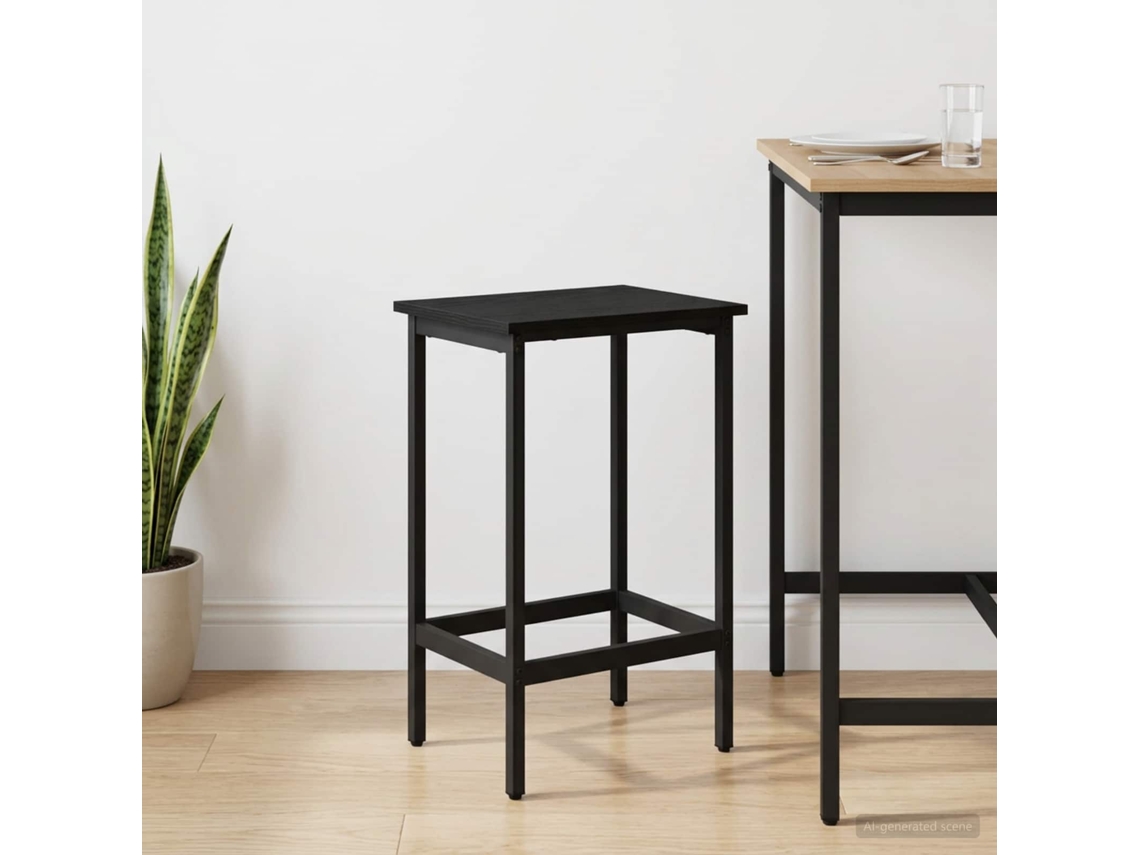 Vidaxl Banco De Bar Carvalho Preto 40 X 32 X 74 Cm