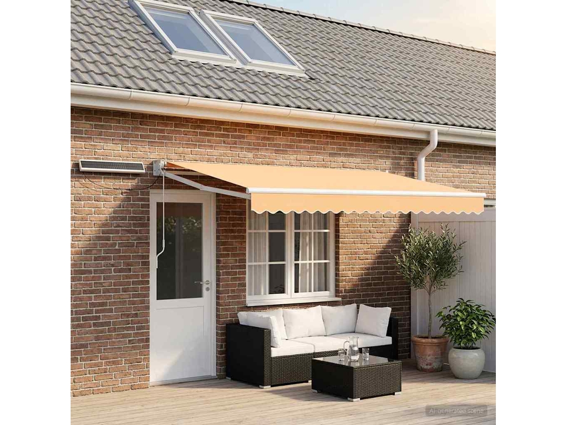 Vidaxl Toldo Retrátil Elétrico Areia 4,5 × 3 M