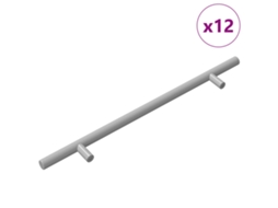Conjunto 12 Maçaneta De Armário Vidaxl Prateado Aço (300 Mm)