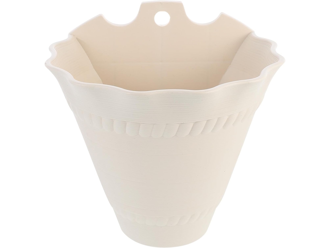 Vaso de Parede Suspenso Inoomp, Feito de Plástico, Seguro e Prático, Branco, para Jardim Suspenso em Varandas e Jardins CHABERLU
