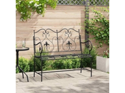Vidaxl Banco De Jardim 2 -seater 104 X 54 X 93 Cm Aço Preto