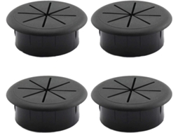 Organizador de cabos de mesa Slowmoose redondo de plástico preto com 4 furos