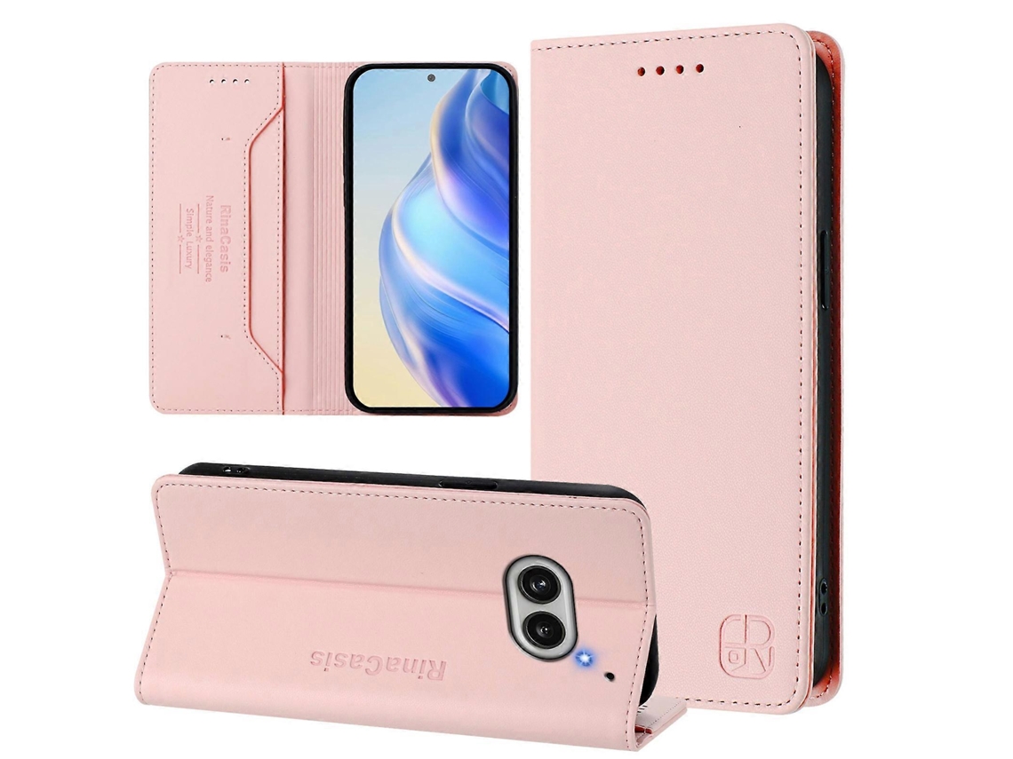Rc01 Capa De Celular Dobrável Dupla Com Ventosa Magnética E Rfid Para Nothing Phone 2a