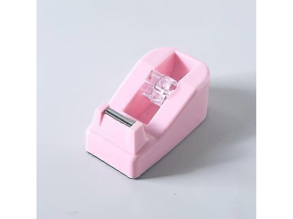 Dispensador de Fita Adesiva Charmoso com Base Antiderrapante e Peso, Inclui 8 Rolos de Fita Adesiva Fosca para Embrulho de Presentes, Cor Rosa. GOKOCO