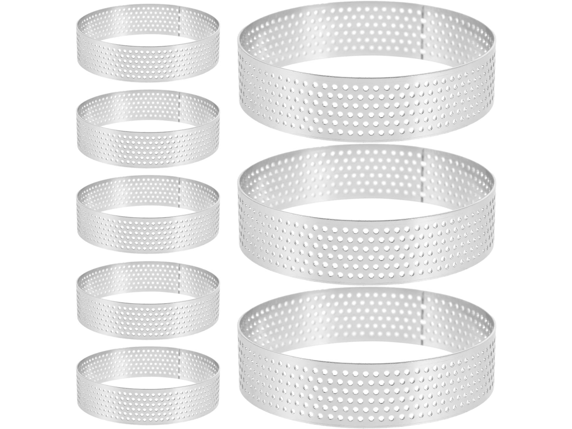 Conjunto de 8 anéis Iplusmile Confeitaria em aço inoxidável 430