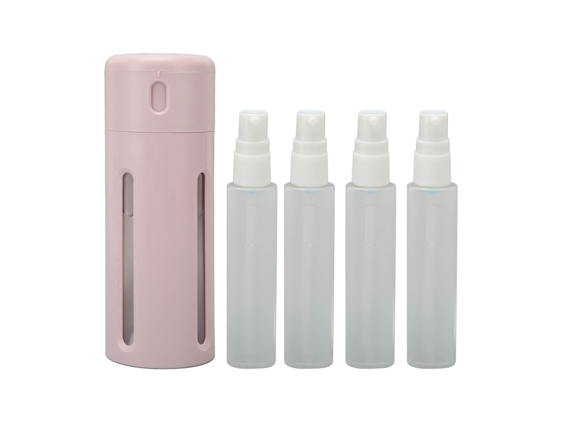 Botella Dispensadora De Viagem 4 Em 1 Rosa Para Champô E Condicionador