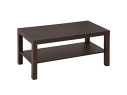 Mesa De Centro Clássica Retangular Com Prateleira Madeira Natural