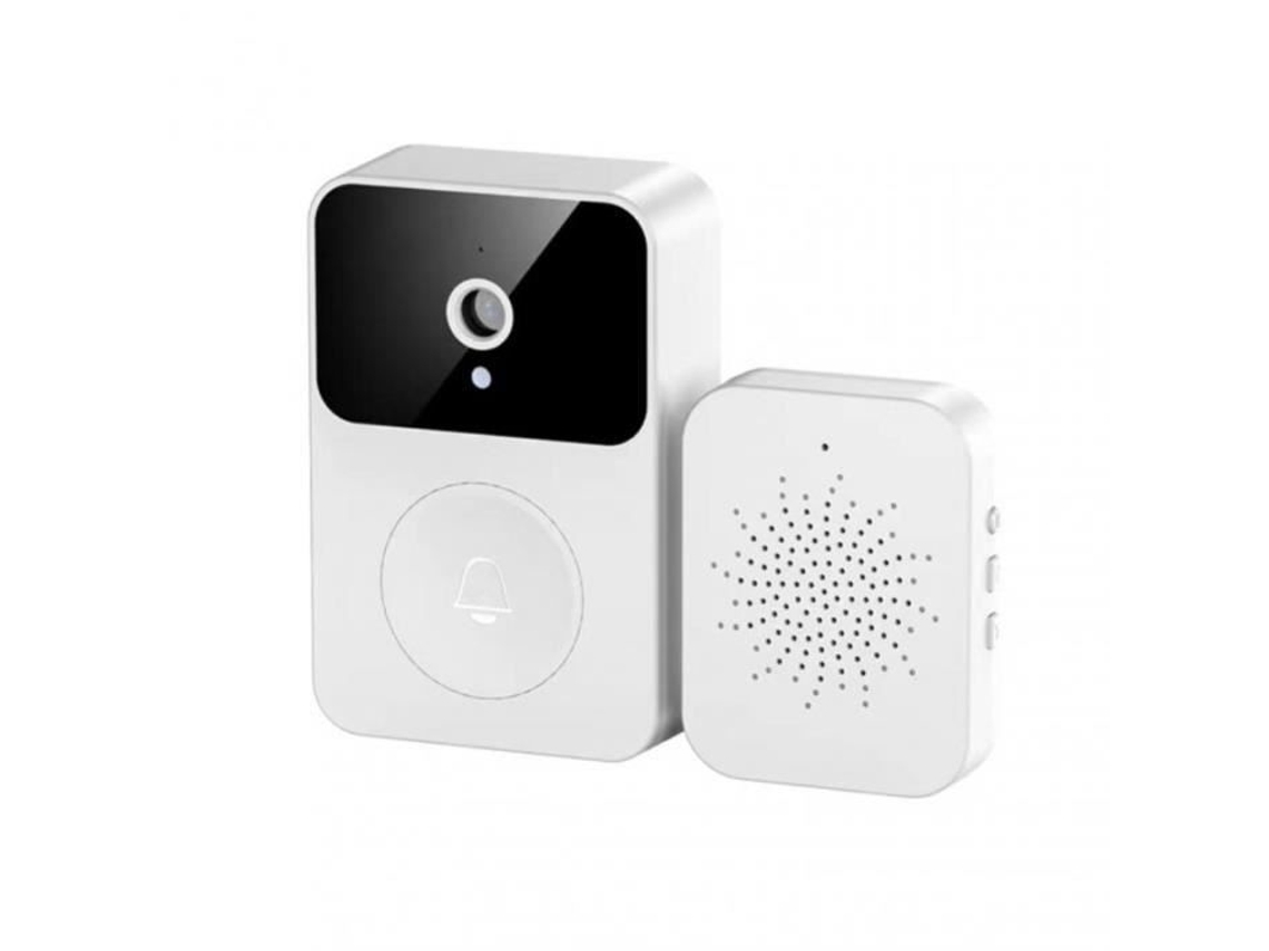 Campainha Inteligente Wifi Sem Fio Hd 1080P com Gravação Visual e Intercomunicador Branco