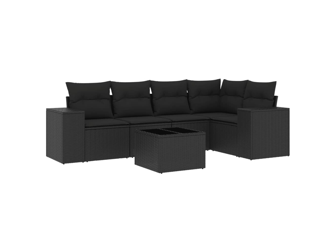 Garden Sofa Set, Garden Sofa Sets Vidaxl Preto Rattan / Vime (n/a)