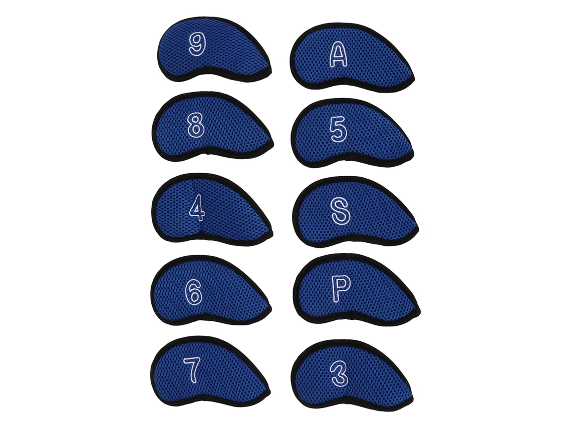 Business 10 Capas para Cabeça de Taco de Golfe com Números Material Malha Protetora Azul Royal Resistente À Água