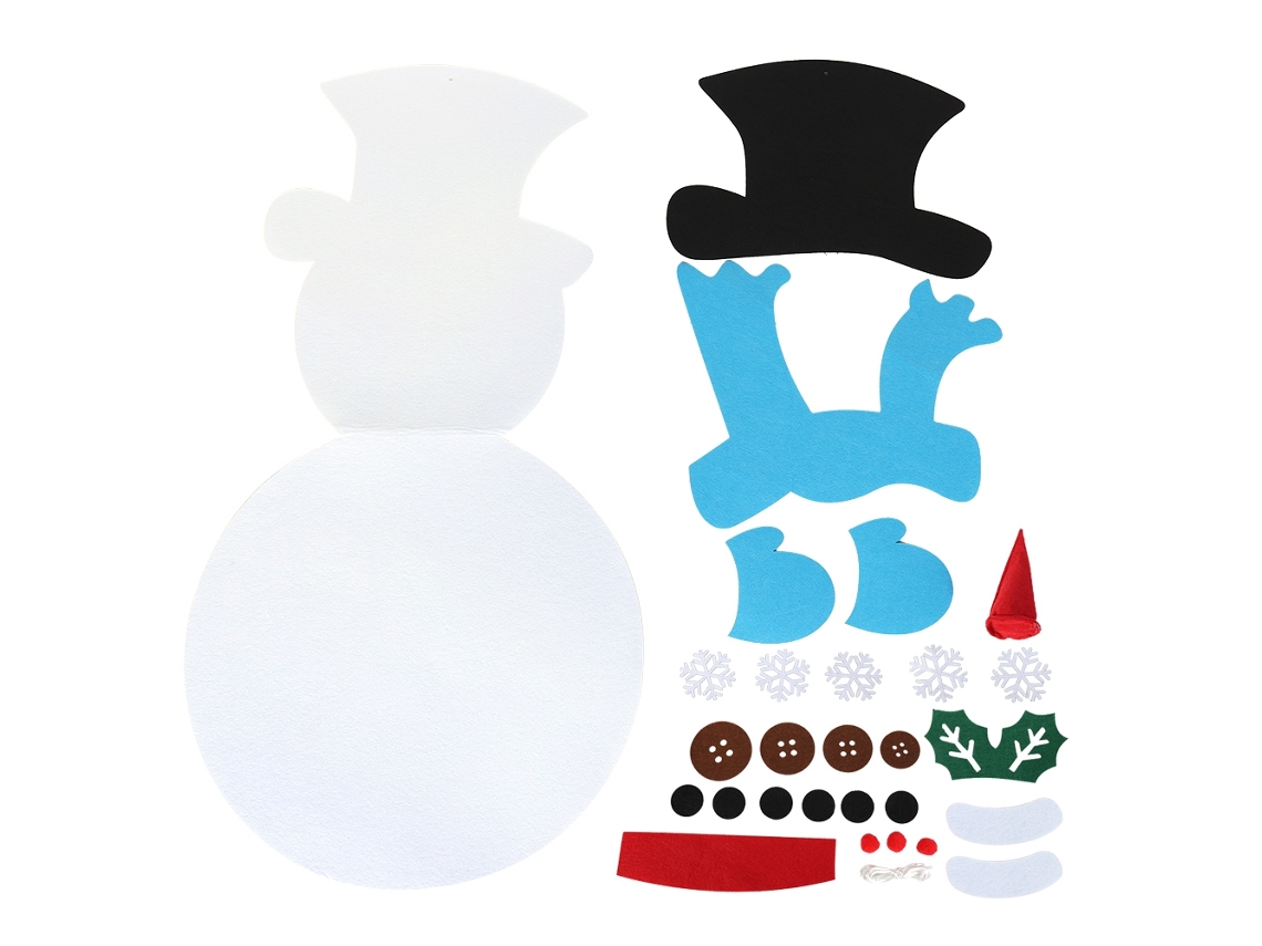 Enfeite De Natal Em Feltro Da Laxiscreed Com Boneco De Neve E Cachecol Azul Para Decoração Natalícia