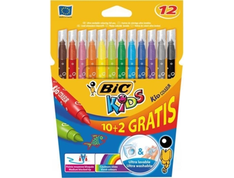 Canetas de Feltro Kids, Ponta Média, Leve 12 Pague 10