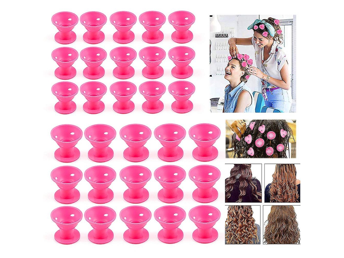 30 Rolos De Cabelo Silicone, Modeladores Cachos Sem Calor - Para A Noite-aquaforge