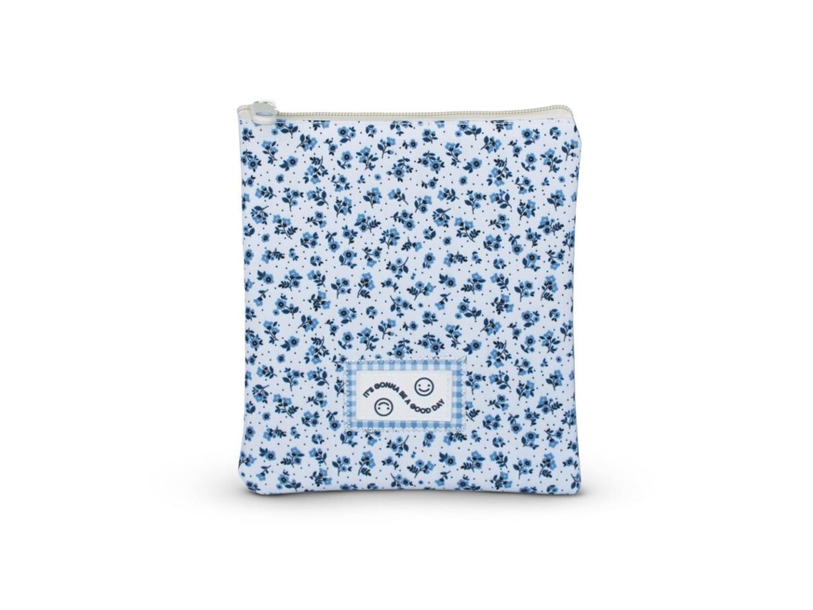 FIRMO Bolsa Snack Bubbly Poliéster Reciclado Rpet 21 X 18 Cm Azul e Branco