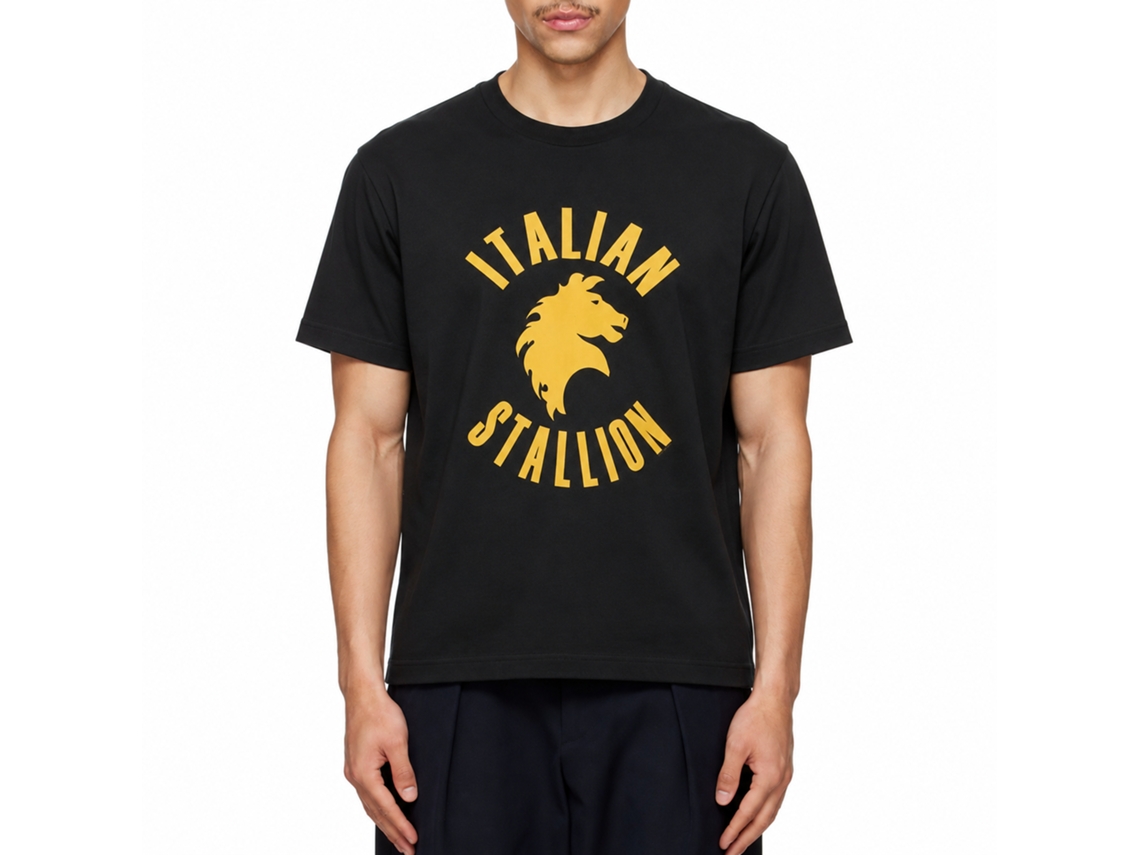 Rockinstone Rocky Movie Simple Stallion Black Adult T-shirt Size:m