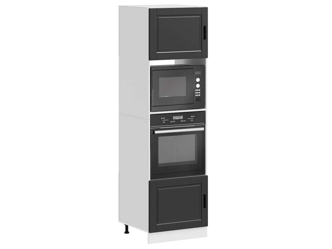 Vidaxl Armários Forno 2 Pcs Porto Derivados De Madeira Preto