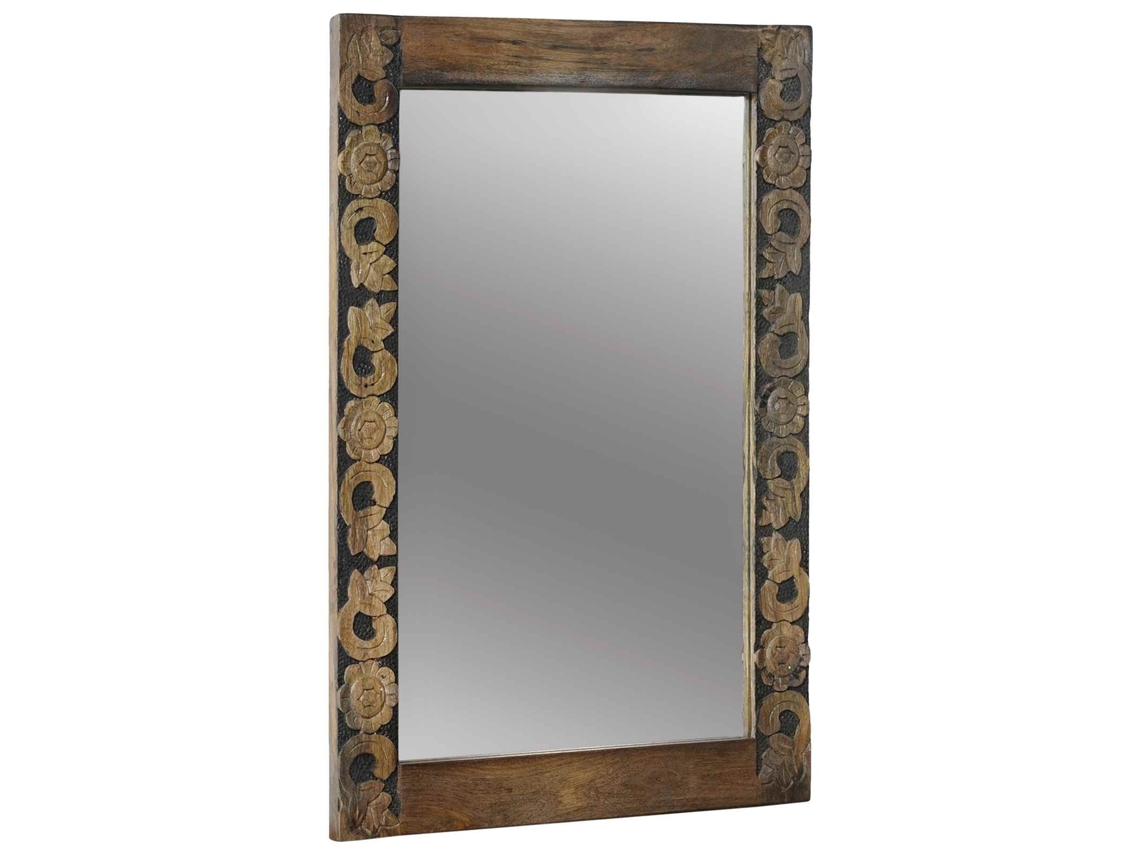 Vidaxl Espelho De Parede Marrom Noz 70 X 50 Cm Retangular