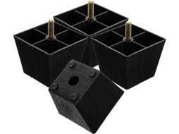 Pés De Substituição Para Sofá, Em Plástico E Metal, Resistentes, Pretos, Conjunto De 4 Peças, Pés Quadrados De 7, 6cm 3 Polegadas
