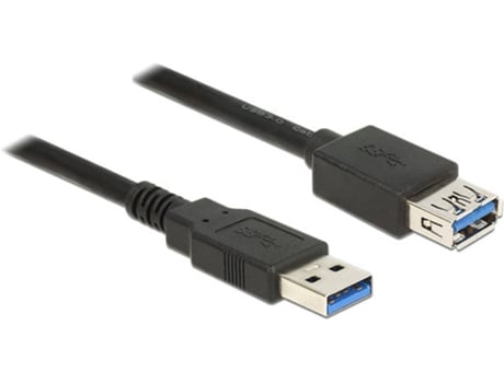 Cabo USB DELOCK USB A/USB A 1.5 m Macho/Fêmea Preto