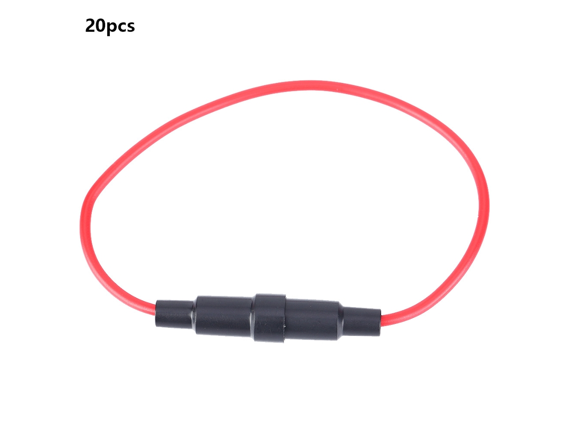 Laxiscreed Suporte Para 20 Fusíveis De 5x20mm Com Cabos De 18cm 22awg Para Diversas Aplicações
