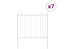 Conjunto De Painéis De Cerca De Aço Brancos Para Exterior Vidaxl Branco Aço (170 X 3.4 X 200 Cm)