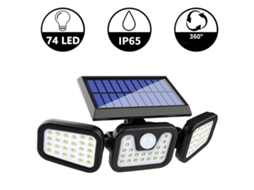 Conjunto de 4 luminárias solares para postes, à prova d'água, com 3 modos de iluminação AQUAFORGE