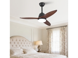 Ventilador Teto 42" Preto Madeira Maciça 3 Cores Sala VOLTEDGE