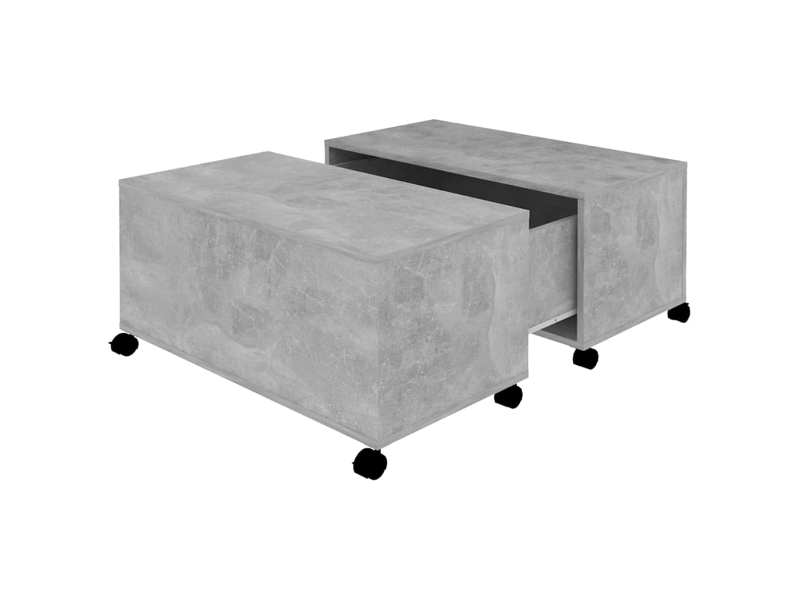 Mesa de centro em contraplacado Cinzento Cimento (75x75x38 cm) MAISON EXCLUSIVE