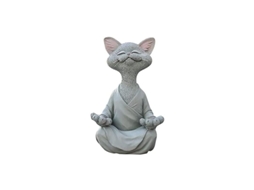 Presentes Para Amantes De Ioga, Decoração Para Ambientes Internos E Externos, Estátua De Gato Zen Para Jardim Com Artesanato Artesanal De Resina, Escu