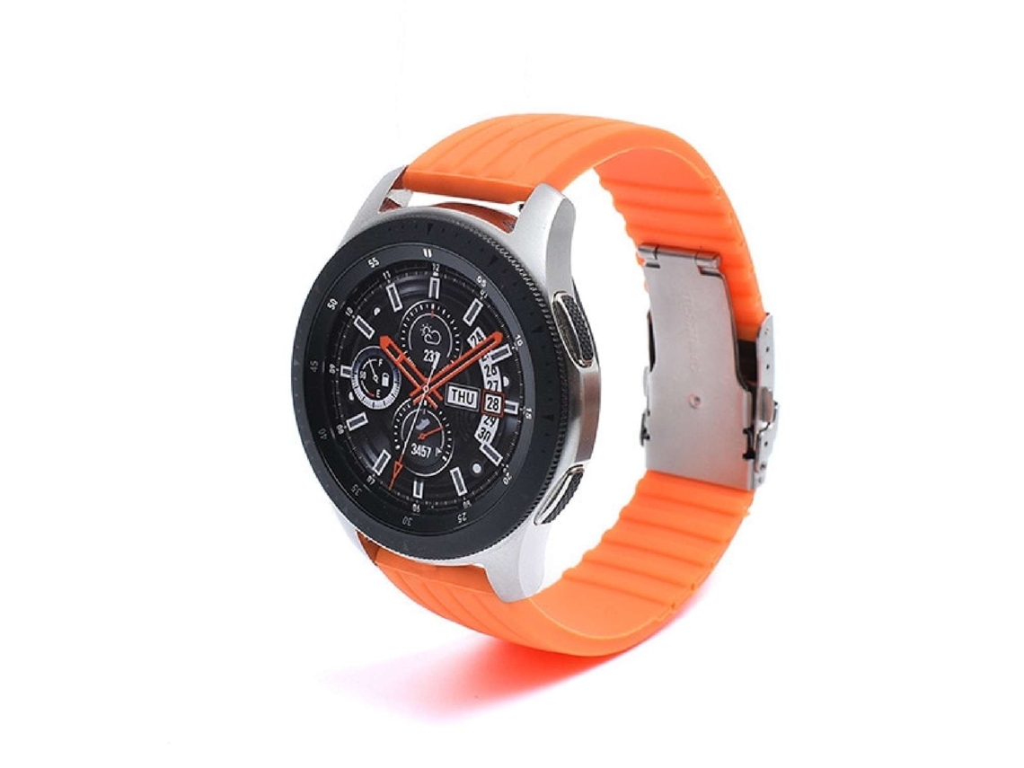 Bracelete Silicone Stripe Adaptável Amazfit Gtr 2E Laranja