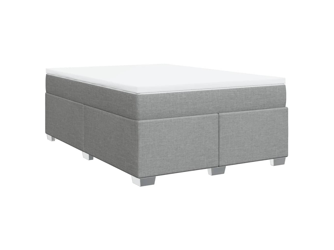Cama com Molas/Colchão 160x200 Cm em Tecido Cinzento Claro MAISON EXCLUSIVE