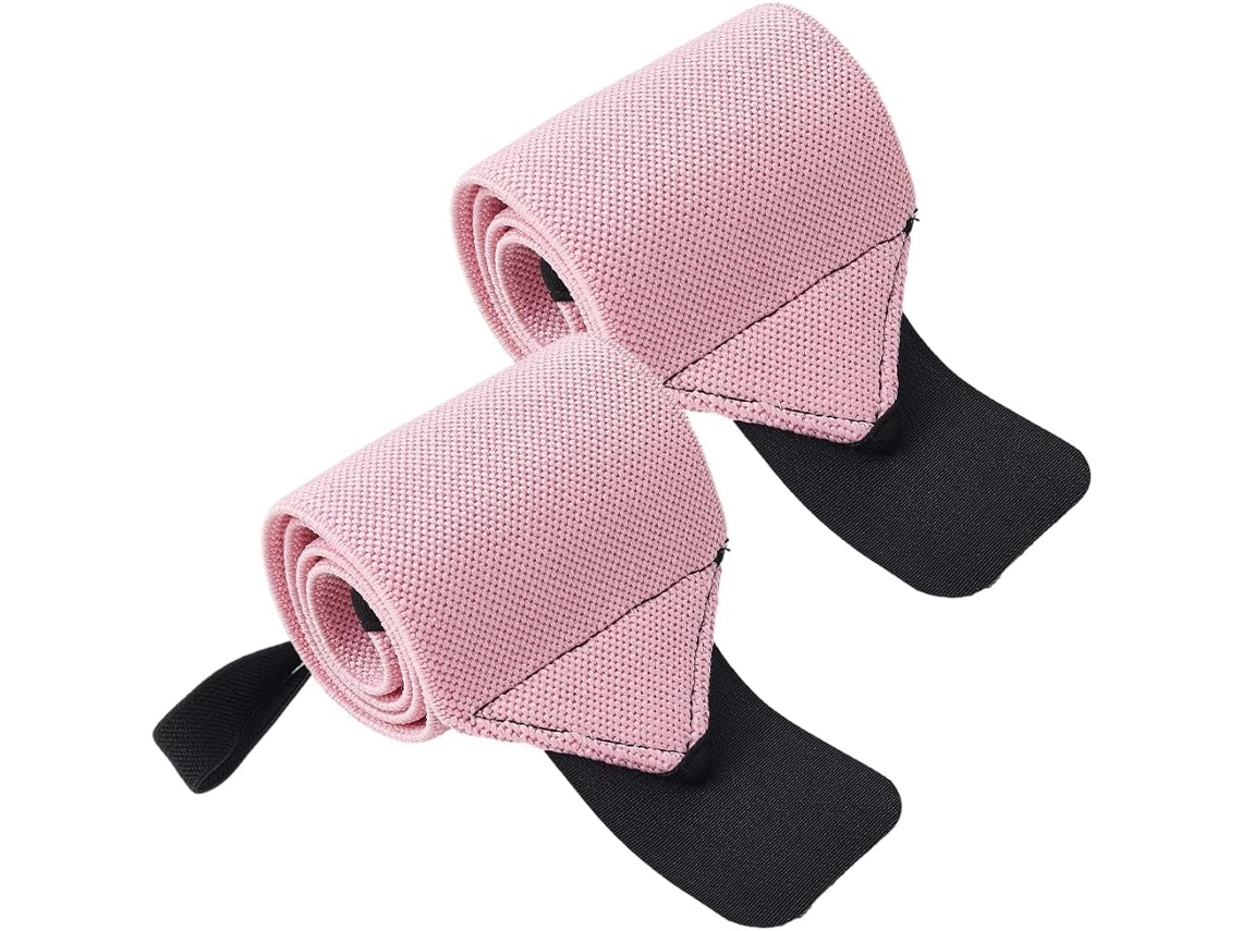 Munhequeira Para Levantamento De Peso - Com Presilha Para O Polegar, 63,5 Cm (25 Polegadas) Rosa