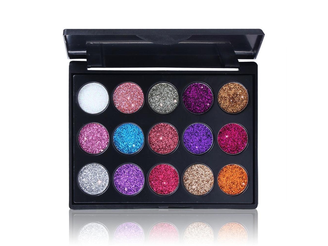 Paleta de Sombras com Glitter de 15 Cores