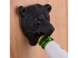 Abridor De Garrafas Parede Em Formato Cabeça Urso, Feito De Ferro Fundido