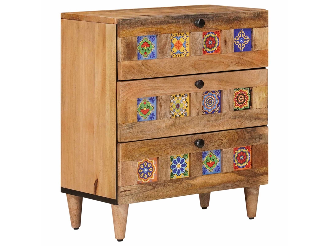 Vidaxl Armário De Cabeceira Com Gaveta Natural 50 X 33 X 62 Cm